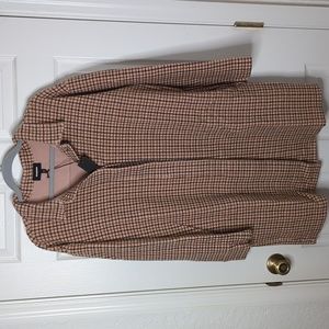 NWT Monrow long coat checkered print shacket cardigan